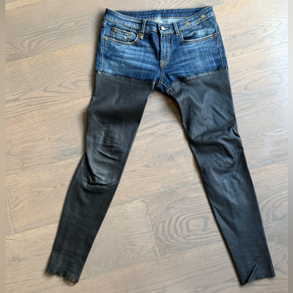 R13 Leather Chaps Hybrid Jeans